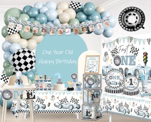 295Pcs Fast One Birthday Decorations For Boys, All-in-One Set for 25 Guests - Image 3