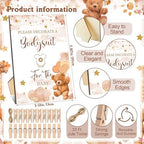 Panitay 126 Pcs Baby Shower DIY Bodysuit Set Bib 25 Blank White Newborn Bodysuit 25 Stencils 24 Marker 1 Sign 50 Pins(Bear) - Image 3
