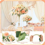 Tigeen 12 Bundles Peonies Artificial Flowers Faux Roses, Champagne - Image 3