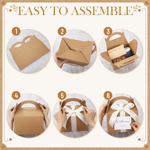 Maitys 50 Set Welcome Boxes for Wedding Guests 9x6x6 Gable Boxes, Ivory - Image 3