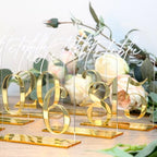 HOODO Clear Arch Wedding table numbers 1-10 with Stands, 5"x7" Arched Acrylic Signs with Gold Mirror Numbers, Clear and Gold Acrylic Table Numbers for Wedding Reception, Party, Anniversary, Event - Image 7