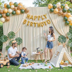 10 Panels Beige Backdrop Curtain for Baby Shower Wrinkle Free 50ft x 10ft Backdrop Drapes Panels for Parties Wedding Bridal Shower Birthday Photo Photography Fabric Background Decoration - Image 2