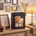 80 Pcs 9.8 x 5.1 x 7.1 in Black Kraft Paper Gift Bags with Window & Handles - Image 4