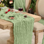 6 Pack Sage Green Cheesecloth Table Runner Boho Gauze Home Decor by Playieer