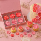 CONFECT Handmade Edible Gum Paste Flower Decorations – Blush Blossom Duo – 60 Piece Assorted Sugar Flower Set with Pearl Centers, Hand Cut Cake Flowers for Cakes, Cupcakes, Cookies & Desserts by CONFECTTHECAKEDECORATINGCO