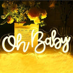 Oh Baby Neon Sign for Wall Decor, USB Powered Light Up Sign for Baby Shower - Image 4