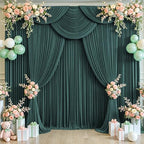 20ft x 12ft Emerald Green Backdrop Curtains Wrinkle Free Backdrop Curtain for Wedding Parties Fabric Backdrops Drapes Back Drop Cloth Bridal Shower Stage Curtains Wedding Decorations for Reception - Image 2