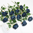 48 PCS Navy Blue Roses Artificial Flowers, Silk - Image 4