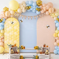 Tegeme Honey Bee Arch Backdrop Covers (7.2ft, 6.6ft, 6ft) Set of 3 Stretchy Fabric Fitted Wedding Arch Stand Covers for Bee Honey Theme Birthday Party Wedding Bridal Birthday Banquet Decoration by Tegeme