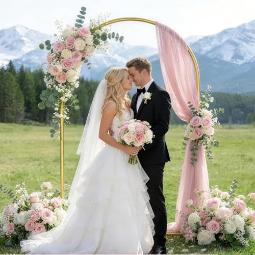 7.2FT Arch Backdrop Stand, Gold Metal Arch Stand for Wedding - Image 2