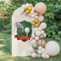 Golf Club Arch Backdrop Cover 6.6 FT, Golf Balls Sport Green Shield Beige Background Wedding Arch Cover Stretchy Backdrop Stands Covers for Birthday Party Ceremony Banquet Decor by Unknown