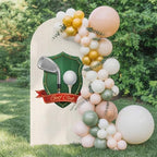 Golf Club Arch Backdrop Cover 6.6 FT, Golf Balls Sport Green Shield Beige Background Wedding Arch Cover Stretchy Backdrop Stands Covers for Birthday Party Ceremony Banquet Decor by Unknown