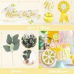 Costova Lemon Baby Shower Decorations, Its a Girl Baby Shower Party Decorations, Lemon Themed Backdrop Balloon Boxes Tablecloth Cake Topper Sash for Yellow Pink Lemon Party Supplies - Image 4