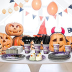 Halloween Baby Shower Party Supplies Decorations Serve50, Baby Brewing Baby Shower Plates and Napkins Set, Disposable Paper Plates Napkins Cups Tableware for Halloween Gender Reveal Party Decorations - Image 6