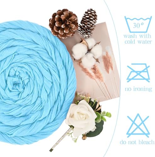Showgeous 16 Pack Light Blue Cheesecloth Table Runner 17 x 108 Inch - Image 3