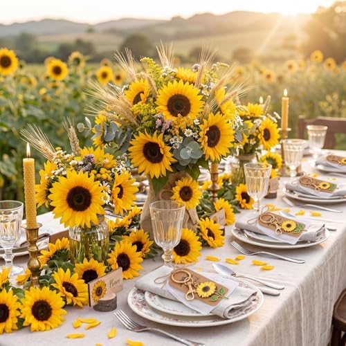 Ecation 36 Pack Sunflower Keychain Party Favors, Tags and Organza Bags - Image 5