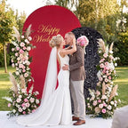 SaitiMade Set of 2 Red and Black Sequin Arch Backdrop Cover (7.2 & 6 FT) - Image 6