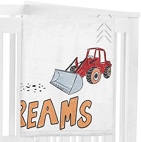 Sweet Jojo Designs Construction Truck Boy Milestone Blanket Monthly Newborn First Year Growth Mat Baby Shower Memory Keepsake Gift Picture - Grey Yellow Orange Red Blue Transportation Chevron Arrow - Image 3