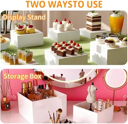 6PCS Food Display Risers for Parties, Acrylic Risers Display Stands, Dessert Table Display Set, Buffet Riser, Catering Supplies Buffet Display, Suitable for Parties/Birthdays/Catering/Jewelry Displays - Image 4