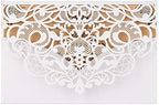 FOMTOR Laser Cut Wedding Invitation Cards Set w/Envelopes & Inserts & Seals – for Wedding, Bridal Shower, Graduation, Birthday Party, Engagement, Anniversary White 50Pcs by FOMTOR