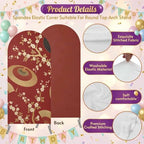 Paper Fan Umbrella Harmony Arch Backdrop Cover 7.2 ft 2 Sided Wedding Arch Covers Stretchy Backdrop Round Top for Birthday, Party, Baby Shower Decorations - Image 3