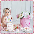 Panitay 100 Pcs White Baby Bodysuits Bibs Kit 25 Guests, Flower - Image 6
