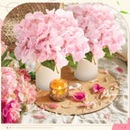 Mimorou 6 Set Floral Table Centerpiece Fake Hydrangea Decor, Pink - Image 5