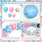 Elephant Gender Reveal Decorations, Baby Boy or Girl Gender Reveal Party Decorations, He or She What Will Baby Be Backdrop Balloon Banner Tablecloth Cake Cupcake Topper Box Sash Pink Blue - Image 3