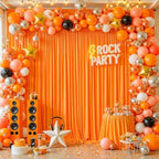 40x10ft Orange Backdrop Curtains for Wedding Parties Wrinkle Free Photo Backdrop Drapes for Photography Birthday Baby Shower Soft Fabric Party Backgournd for Photoshoot 5x10ft, 8 Panels - Image 6