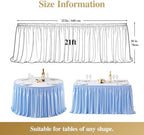 21ft Baby Blue Satin Table Skirt for Rectangle Table Teacher Desk Skirt - Image 5