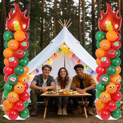 2 Sets Camping Balloon Column Stand Kit Adjustable Campfire Balloon Decor - Image 5