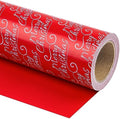 WRAPAHOLIC 30 Inch Jumbo Reversible Red Christmas Wrapping Paper - 30 Inch x 100 Feet Jumbo Roll Merry Christmas and Solid Red Wrapping Paper for Holiday, Party Celebration by WRAPAHOLIC