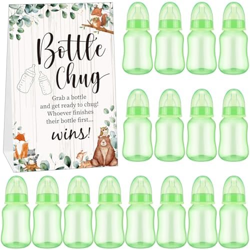TrelaCo 20 Pcs Bottle Chug Game Animal Baby Shower Favors Transparent Green by TrelaCo