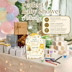 Winnie Baby Shower Blocks Game Set, Winnie Baby Shower Decorations, 24 Acrylic Paint Pens with 50 Blank Wooden Blocks, Fun Party Activity Set for Baby Shower Games, Gender Reveal & Decorations - Image 3