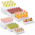 Leinuosen 7 Pcs Large Buffet Risers Set 6" to 12" Rectangle Acrylic Display Box Catering Dessert Table Riser Food Display Decorative Stand with Hollow Bottom for Catering Supplies(White) by Leinuosen