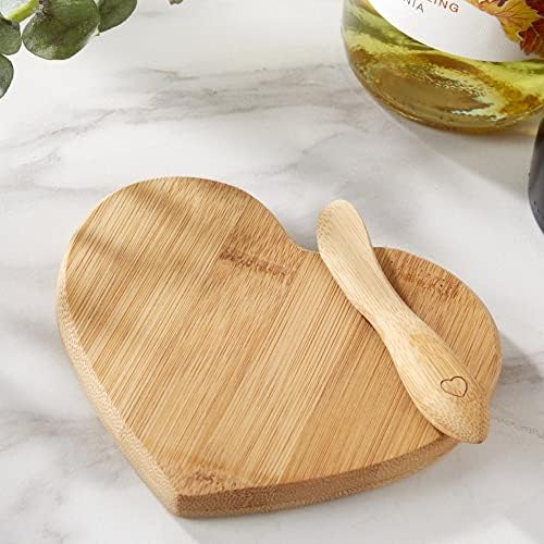 Kate Aspen 12PCS Tastefully Yours Heart Shaped Bamboo Cheese Board, Miniature Cutting Board, Favors Decorations Guest Gifts for Wedding, Bachelorette, Bridal Shower & More - Image 3