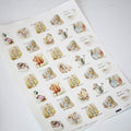 Peter Rabbit Themed Sticker Sheet - 35 Square Stickers - Beatrix Potter by Luck+and+Luck