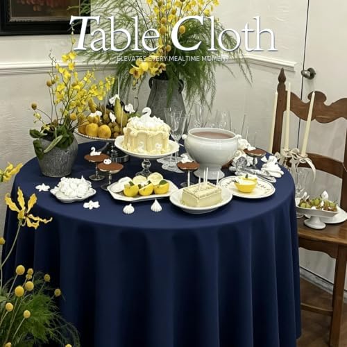 DRESSMAKER 10 Pack Round Table Cloth 90 Inch Blue Cloth Fit 6FT Round Table - Image 2