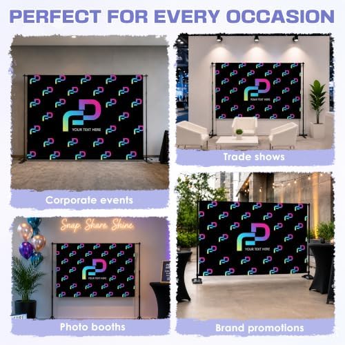 Custom Logo Backdrop 10x6 Ft, Personalized Photo Backdrop Banner withLogo Text, Customized Background for Photography, Gift for Birthday, Wedding, Baby Shower, Christmas Decorations, Made in USA - Image 6