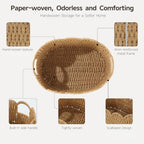 Endymion Set of 2 Paper Rope Scalloped Basket, Wicker Storage Baskets - Image 6