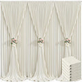6 Panels Beige Backdrop Curtain for Baby Shower Wrinkle Free 30ft x 10ft Backdrop Drapes Panels for Parties Wedding Bridal Shower Birthday Photo Photography Fabric Background Decoration by Suppromo
