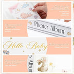 Thyle Baby Photo Album 4x6 600 Pockets Book Keepsake Gifts for Boy or Girl Newborn Memory Book with Front Window Holds Photo Album for New Parents Baby Shower Welcome Party(Rabbit) - Image 5