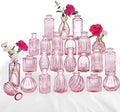 Pink Glass Bud Vases in Bulk 24 Pink Vase Small Vases for Decor by PHUNTTEK