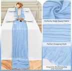 24 Pack Light Blue 10Ft Cheesecloth Table Runner - Image 3