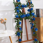 U'Artlines 5 Pack Artificial Royal Blue Rose Garlands Flower Vines 32.5 ft - Image 3