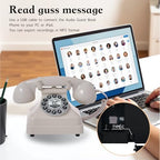 Audio Guest Book Wedding Phone,Audio Guestbook Phone Vintage Style Audio Message Voicemail for Graduation Retirement Party Birthdays Baby Shower Special Occasions (Beige) - Image 5