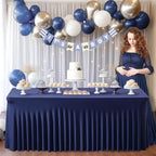 Shillance 6 Packs Navy Blue Spandex Tableclothes for 8 Foot Rectangle Table, Spandex Table Covers 8FT Stretch Table Skirts Wrinkle Free Fitted Tablecover for Event, Wedding, Banquet & Parties - Image 6