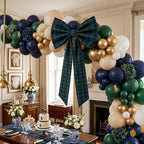 5.5 ft Green Blue Tartan Plaid Bow Large Christmas Tree Topper Bow by Unknown
