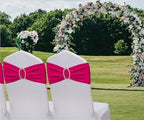Hot Pink Chair Sashes 50 Pack, Spandex Chairs Bands for Birthday Wedding Party Decor, Hot Pink Chair Bows Sashes - Image 3