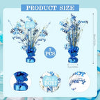 Wenqik 9 Pcs Baby Shower Foil Spray Centerpiece It's a Boy Table Centerpiece Gender Reveal Birthday Party Decors Metallic Table Decoration for Home Baby Shower Party Celebrations, Blue - Image 3
